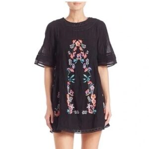 Free People Black Floral Mini Dress